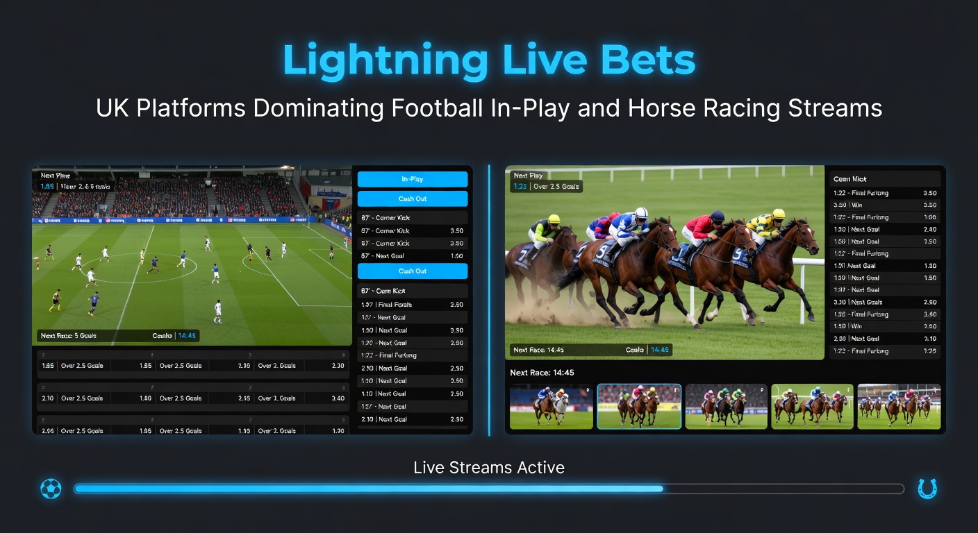 Dynamic screenshot of a UK betting platform showing lightning-fast live odds updating during a Premier League football match with in-play streaming