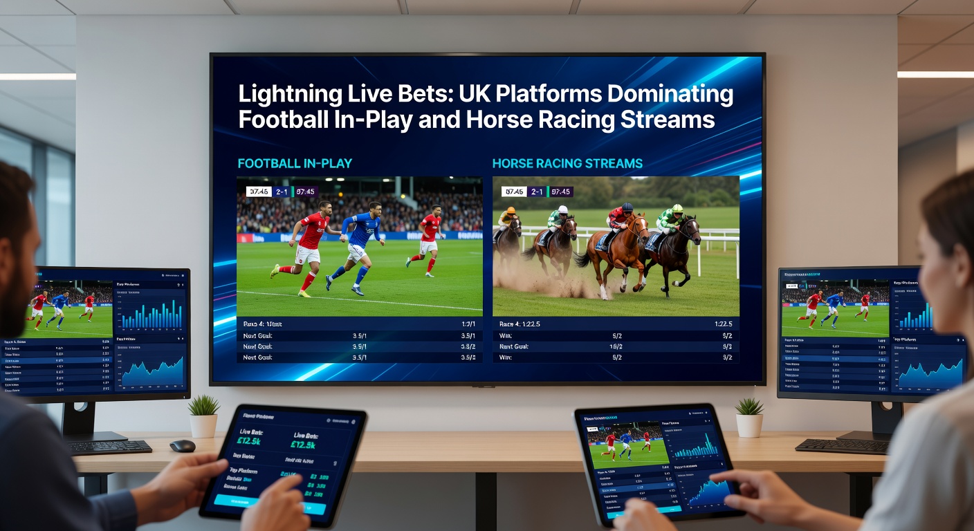 Close-up of horse racing live stream on a UK betting app, highlighting in-running odds for a sprint race wth overlaid sectional timings and bet slip