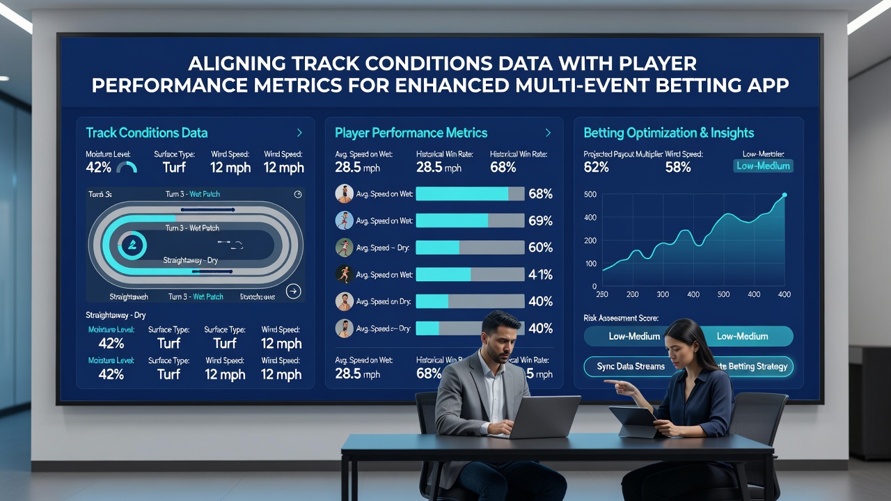 Dashboard screenshot showing synchronized track moisture levels alongside player endurance statistics for accumulator planning