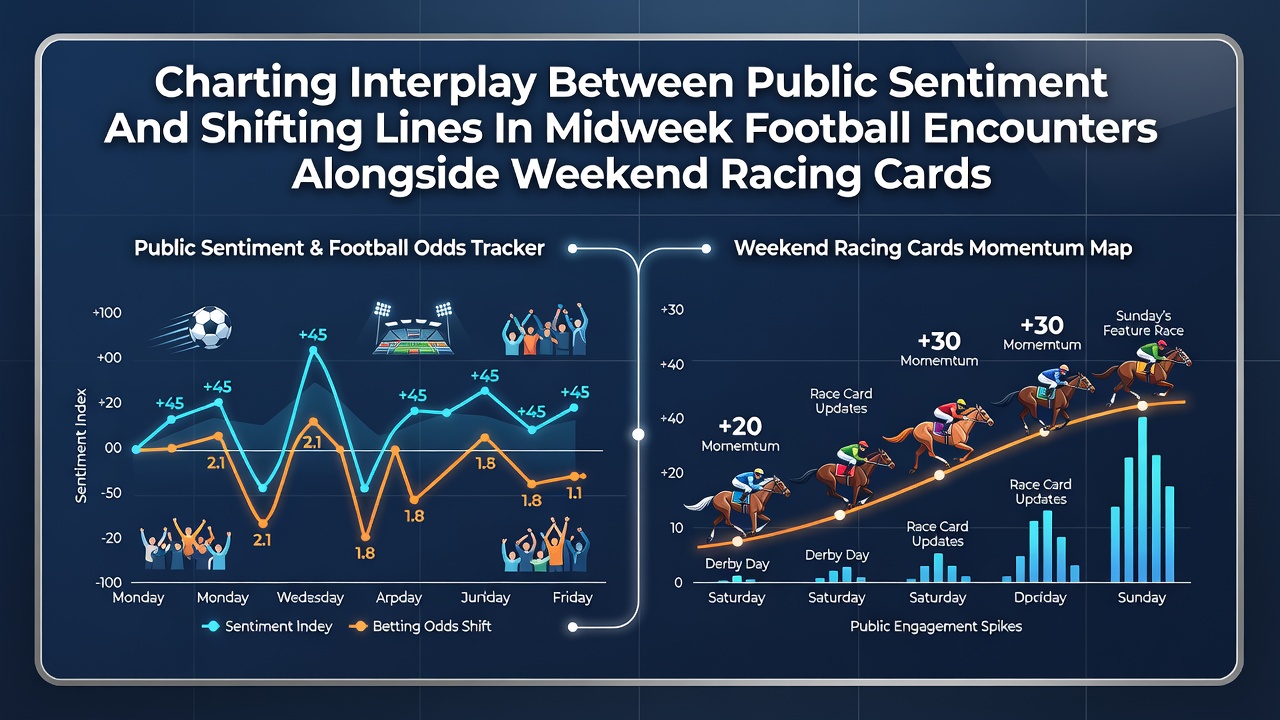 Midweek football match with betting odds display and crowd sentiment indicators
