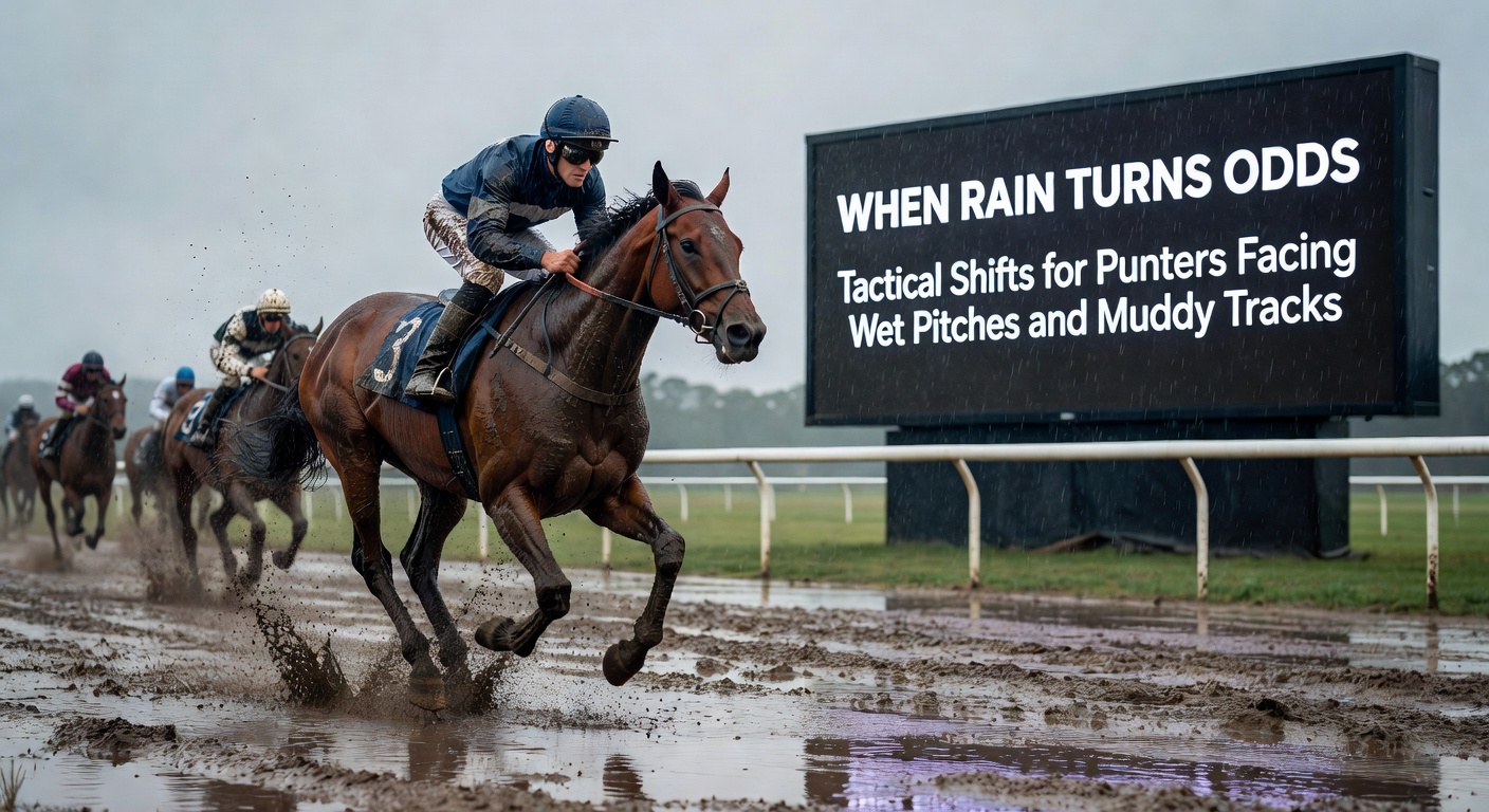 Football players slipping on a rain-soaked pitch during a Premier League match, highlighting tactical challenges